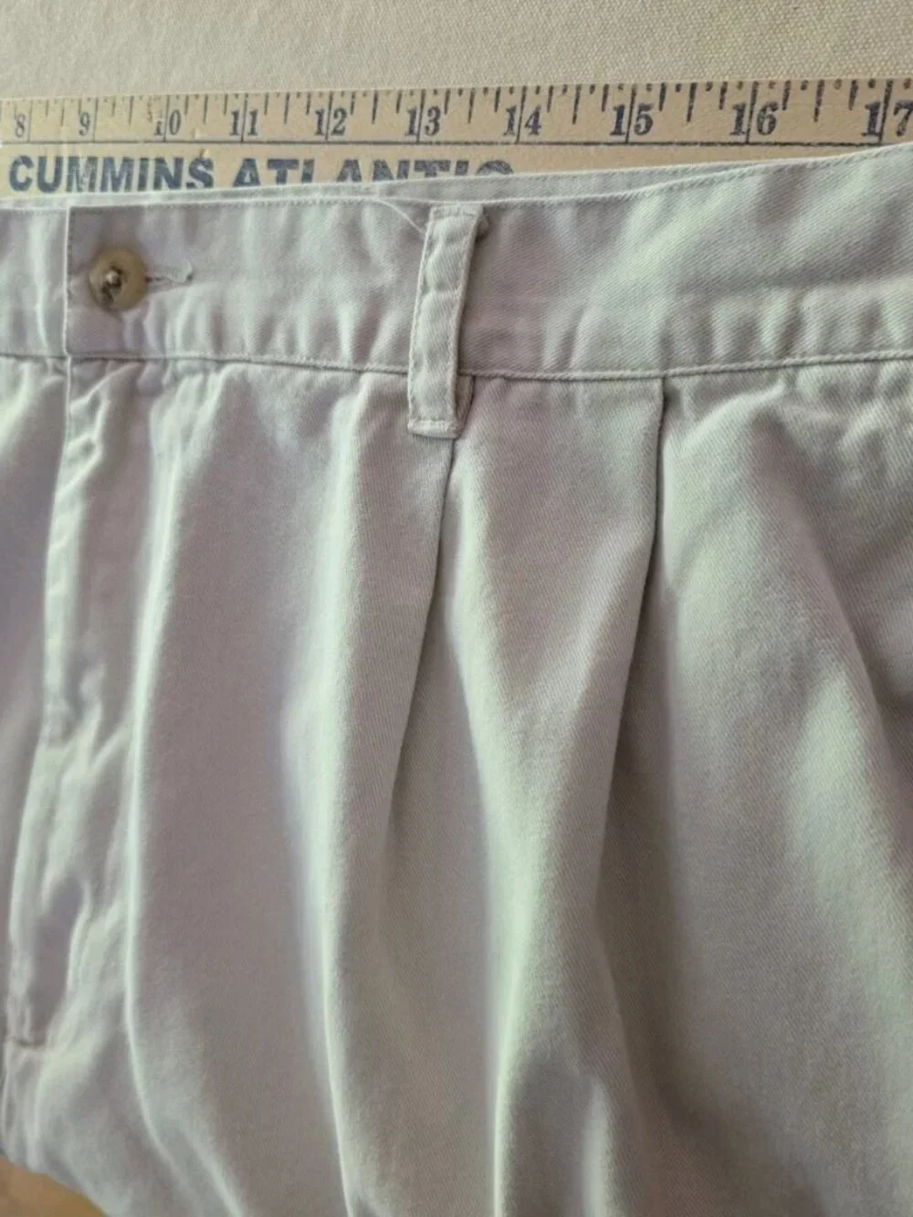 IZOD Men's Tan Double Pleated Bermuda Shorts 38